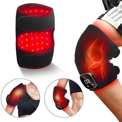 Infraczerwony aparat LED do kolana z wibracją i ciepłem 660/850nm Urządzenie do terapii czerwonym światłem dla zapalenia stawów, odzyskiwania obrażeń i leczenia bólu