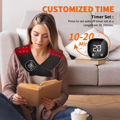 Elastyczna czapka do terapii czerwonym światłem podczerwonym 660nm/850nm bezprzewodowa opakowanie na ból ramienia, masaż wibracyjny i regenerację mięśni